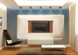 Living room photo niches with lighting