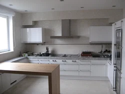 Gray plaster in the kitchen photo
