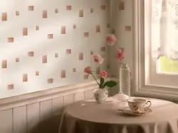 Plastic wallpaper in the kitchen photo