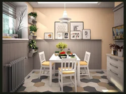 Kitchen on half wall photo