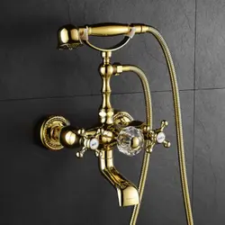 Golden bath mixer photo