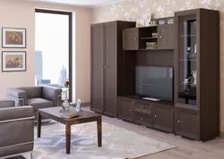 Wenge wardrobe in the living room photo