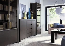 Wenge wardrobe in the living room photo