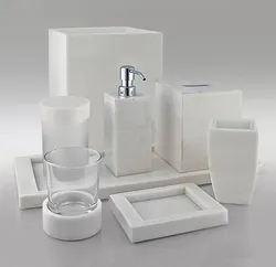 Bathroom accessories white photo