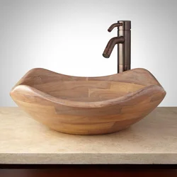 Wooden bathroom sink photo