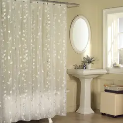 White curtains for the bathroom photo