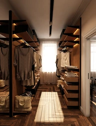 Dressing rooms in a wooden house photo