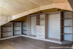 Dressing rooms in a wooden house photo