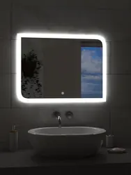 Touch mirror in the bathroom photo