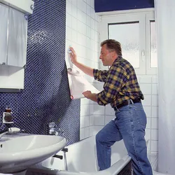 Photo wallpaper how to glue a bathtub