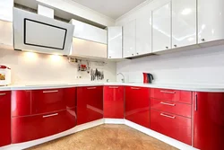 Photo of kitchen top red bottom