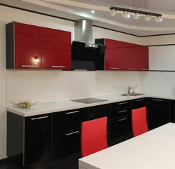 Photo Of Kitchen Top Red Bottom