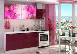 Кухни с рисунком цветов фото