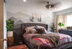 Перья в интерьере спальни фото
