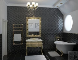 Black and gold bathtub photo