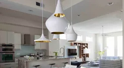 Светильник для белой кухни фото