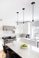 Lamp for white kitchen photo