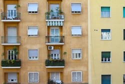 Photo of an apartment building with loggias