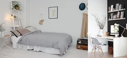 Кровать сбоку в спальню фото