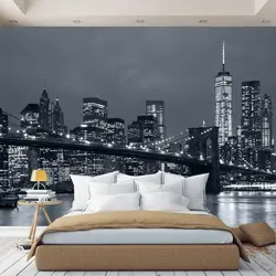 Bedroom photo wallpaper night cities photo