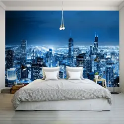 Bedroom Photo Wallpaper Night Cities Photo