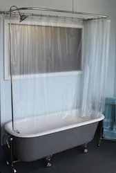 Пластикалық перделері бар ванналар фотосуреті