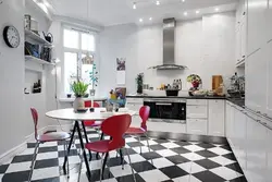 Kitchen Interior Floor Wallpaper Photo