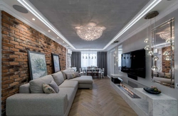 Rectangular Ceiling In The Living Room Photo