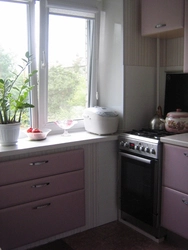 Kitchen niche under the window photo