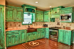 Kitchen with emerald countertop photo