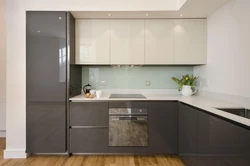 Gray beige kitchen photo corner