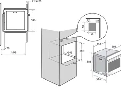 Oven dimensions for the kitchen photo