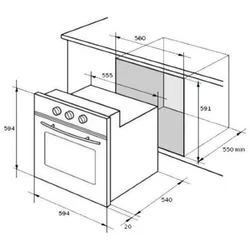 Oven dimensions for the kitchen photo
