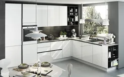 White kitchen with profile photo