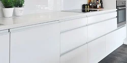 White kitchen with profile photo