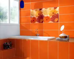 Bathroom tiles photo orange