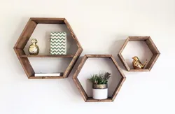 Honeycomb shelves in the kitchen photo