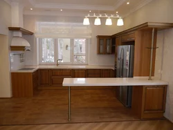 Photo of a kitchen with a large countertop