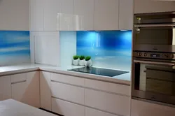 White Kitchen Glass Apron Photo