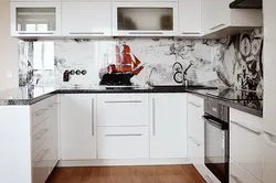 White kitchen glass apron photo