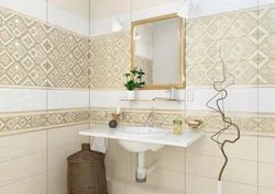 Bathroom tile leaves photo