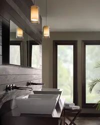 Висячие светильники в ванной фото