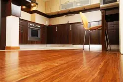 Brown linoleum and kitchen photo