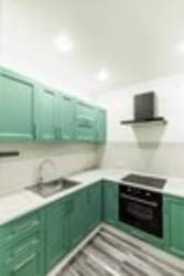 White kitchen green countertop photo