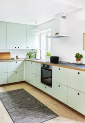 White kitchen green countertop photo