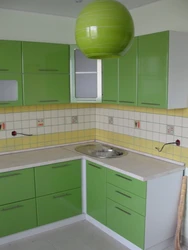 White Kitchen Green Countertop Photo