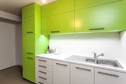 White kitchen green countertop photo