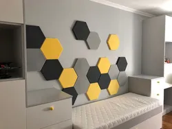 Honeycombs in the living room interior photo