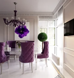Lilac Sofa In The Kitchen Photo