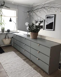 Gray chests of drawers in the bedroom photo